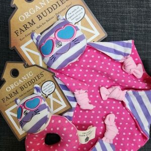 Organic Farm Buddies Catnap Kitty Blanket & Rattle Set